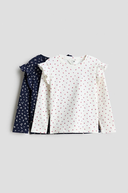2-pack flounce-trimmed tops