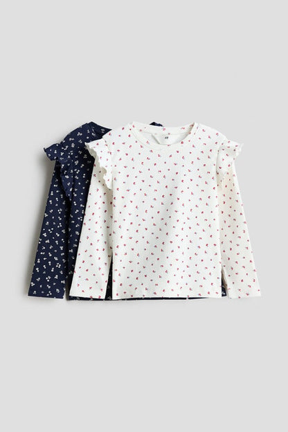 2-pack flounce-trimmed tops