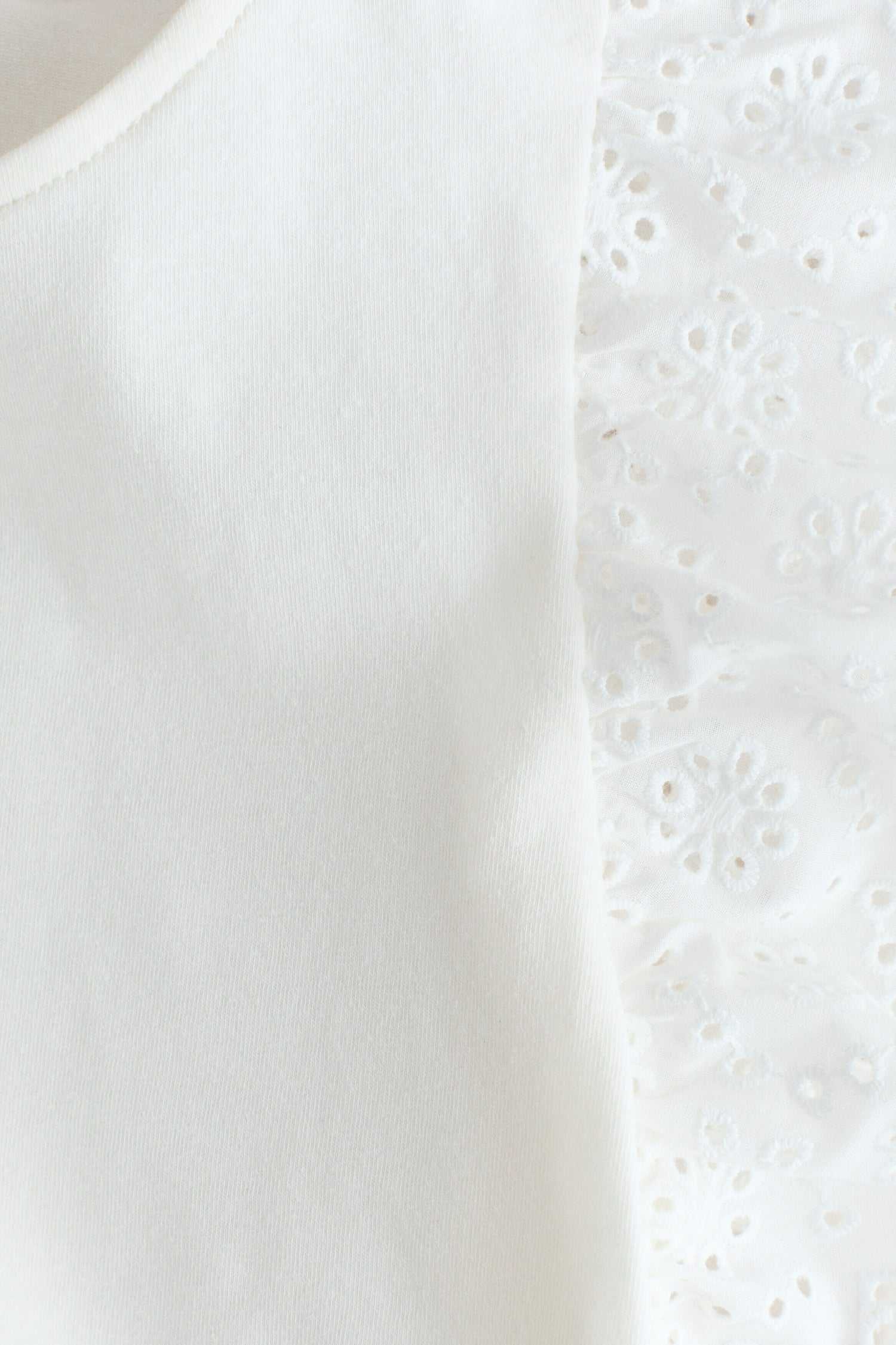 Flutter-sleeved broderie anglaise top