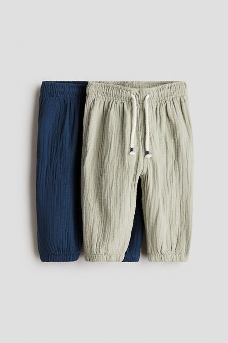 2-pack cotton muslin trousers