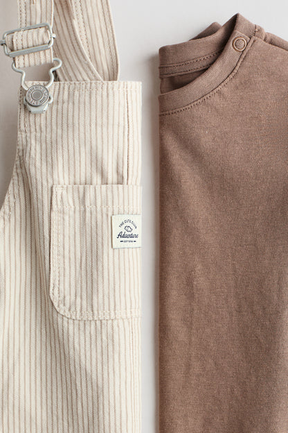 2-piece dungaree shorts and T-shirt set