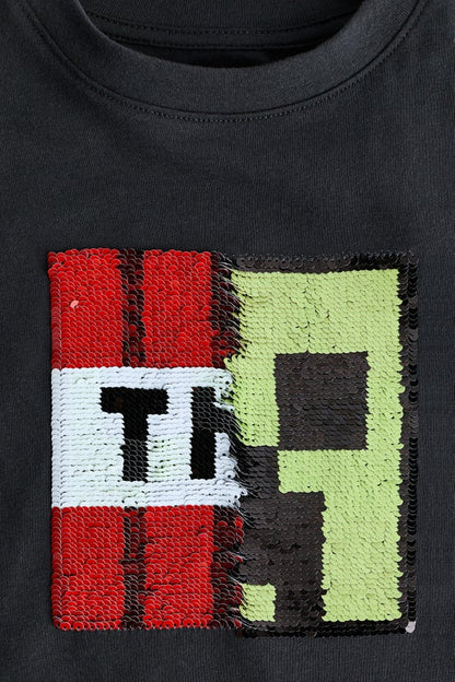 Reversible sequin T-shirt