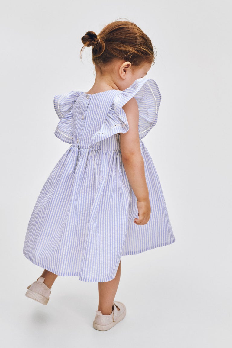 Flounce-trimmed cotton dress Image 4 of 6