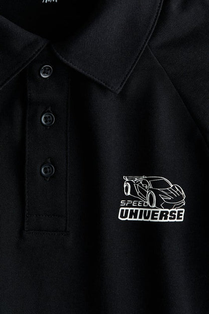 Printed layered polo shirt