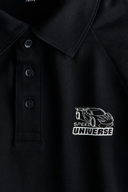 Printed layered polo shirt