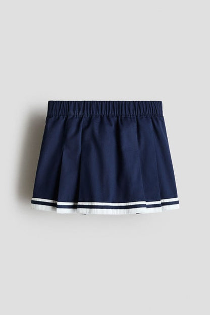 Pleated cotton twill skirt