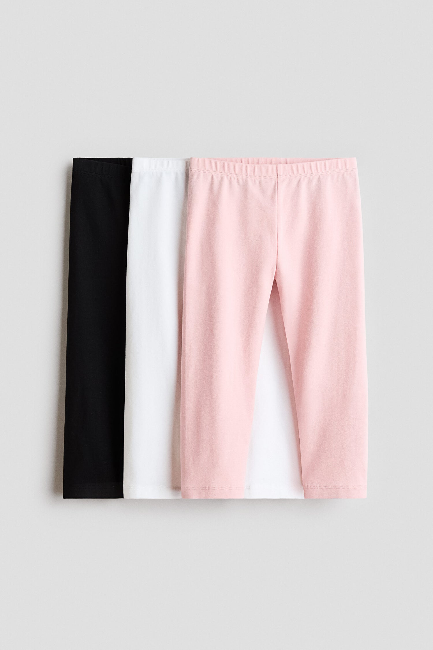 3-pack cotton leggings - Light Pink White Black / 1.5-2 Years