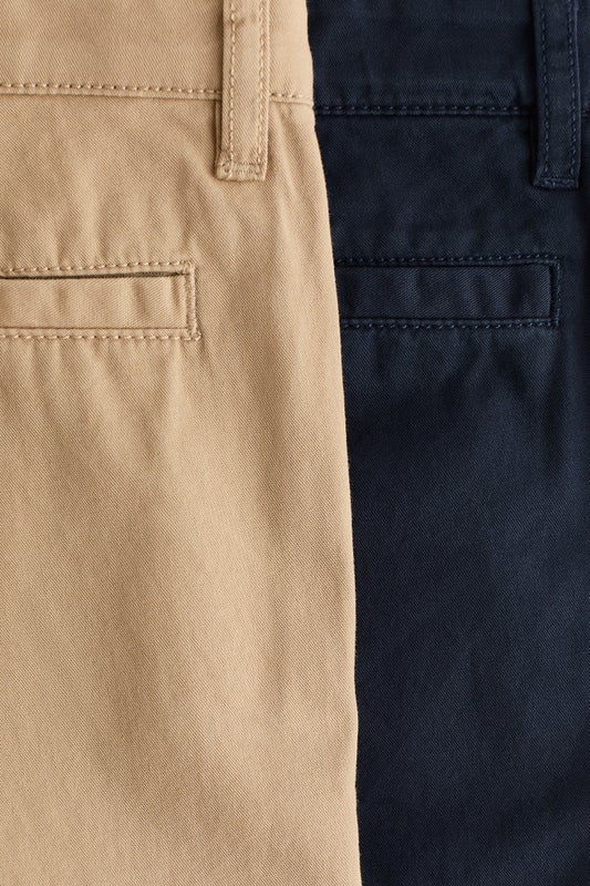 2-pack cotton twill chinos