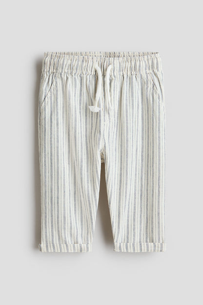 Linen-blend trousers