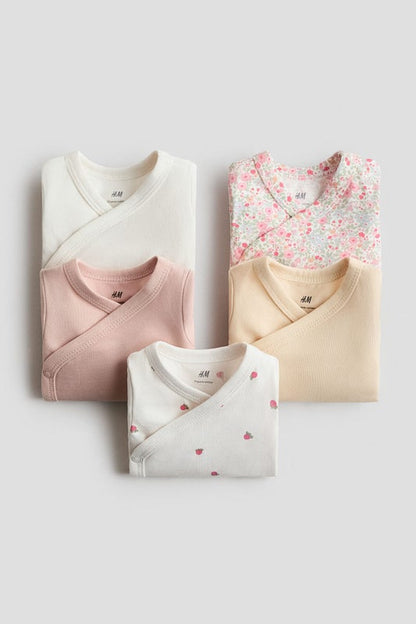 5-pack wrapover bodysuits