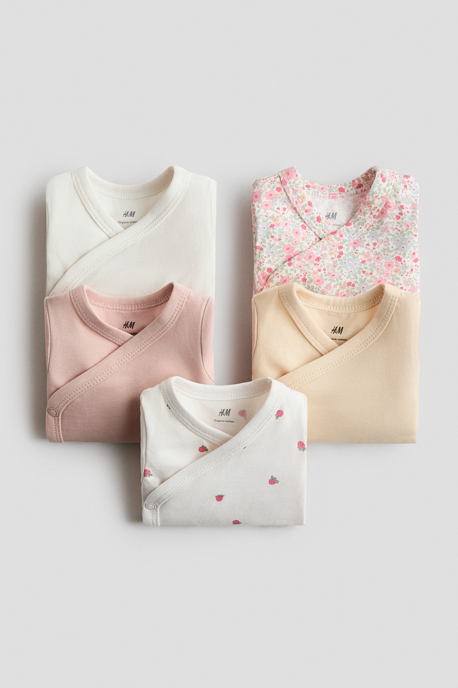 5-pack wrapover bodysuits