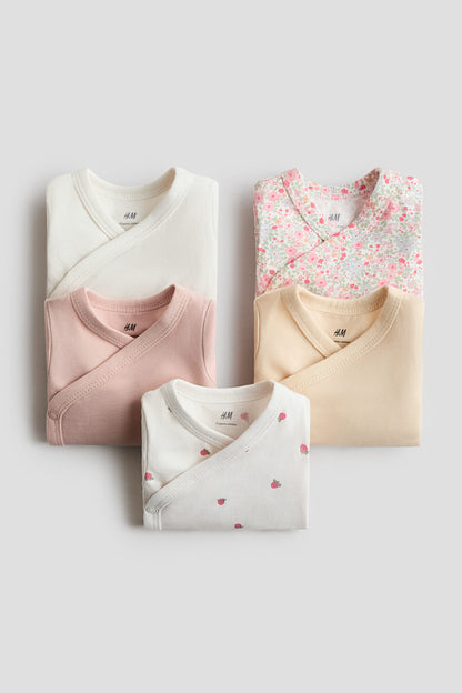 5-pack wrapover bodysuits