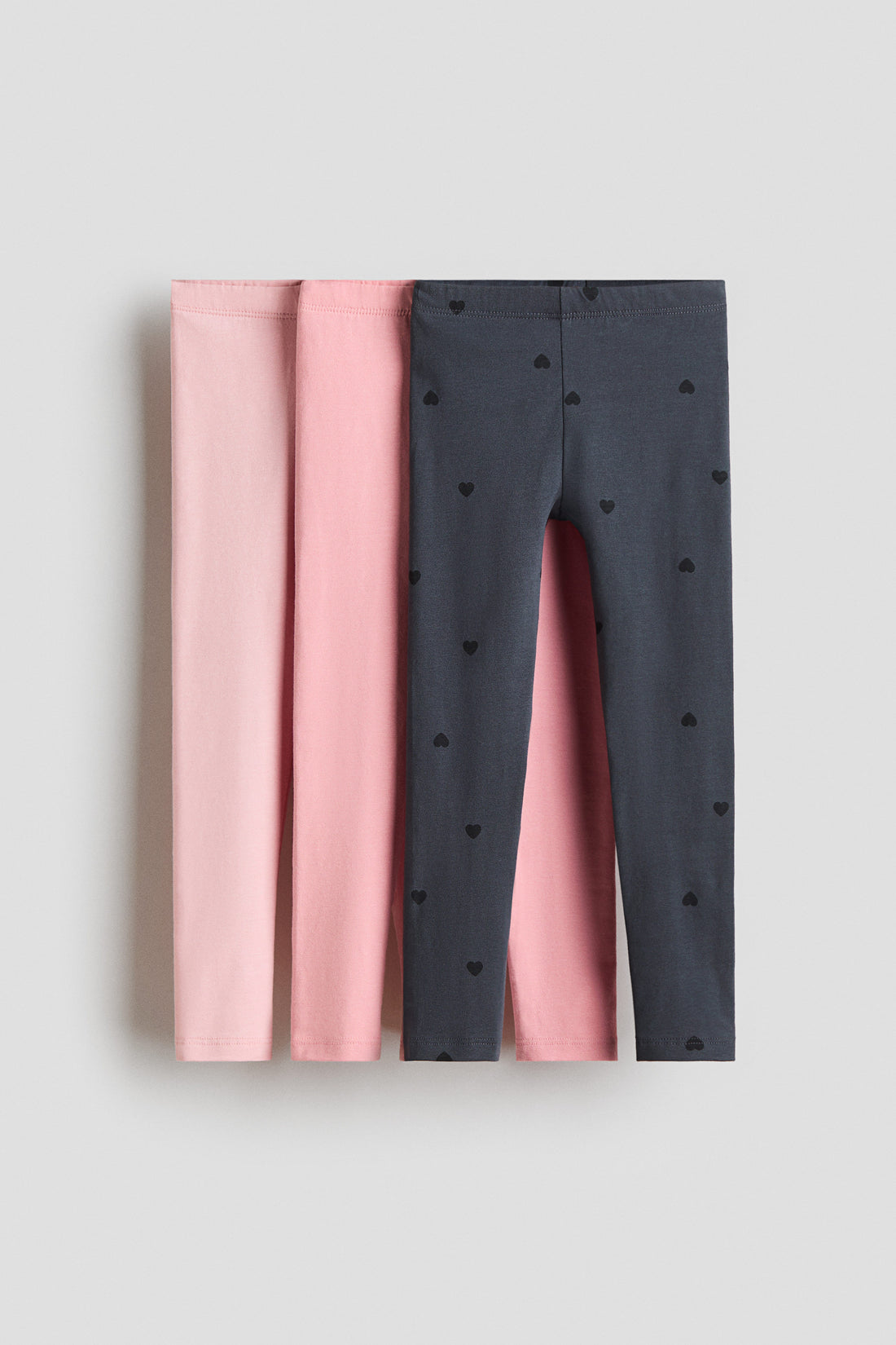 3-pack cotton jersey leggings - Pink Hearts / 1.5-2 Years