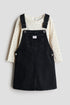 2-piece dress and top set - Light Beige Denim Black / 1.5-2 Years