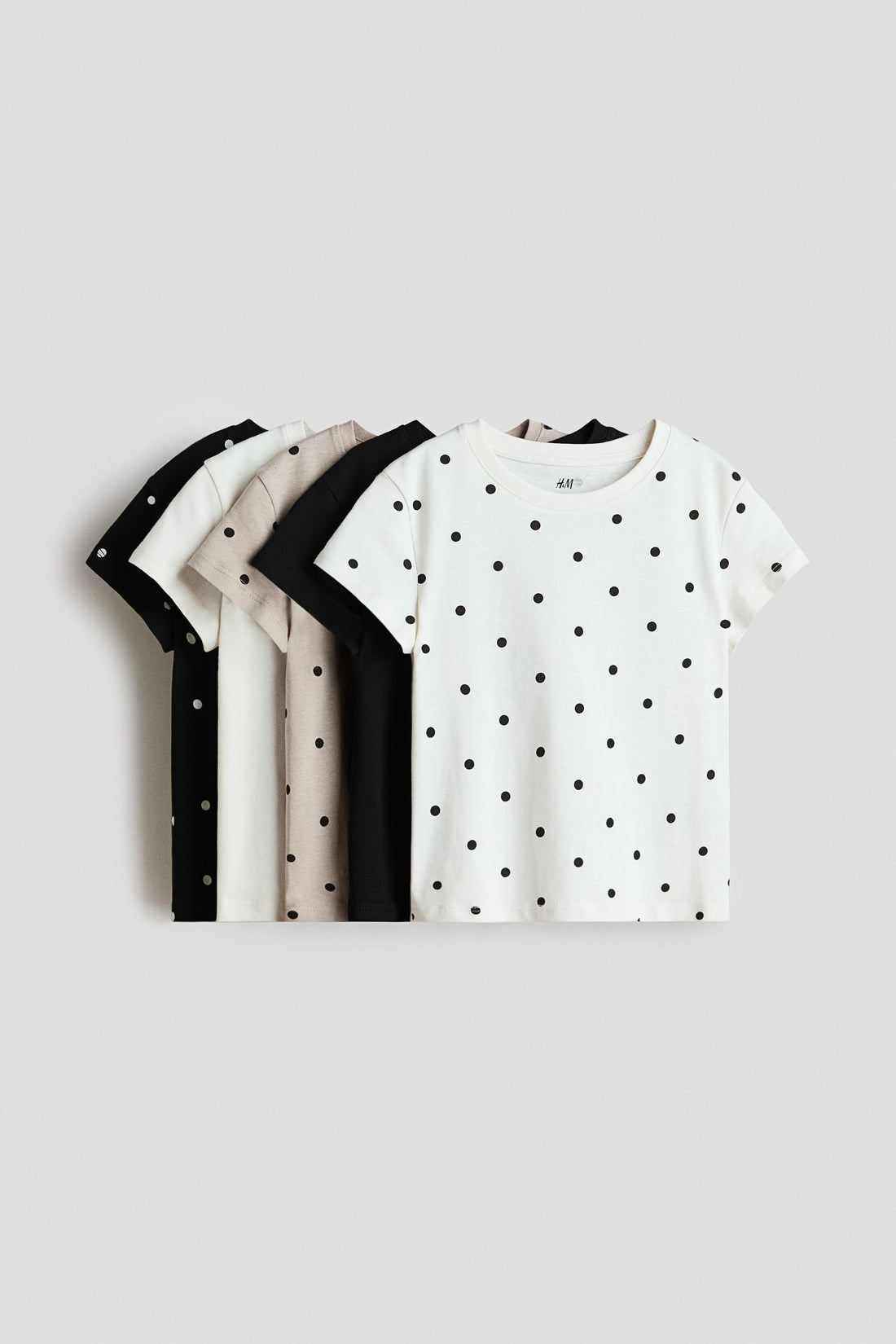 5-pack T-shirts - White Polka Dot / 1.5-2 Years