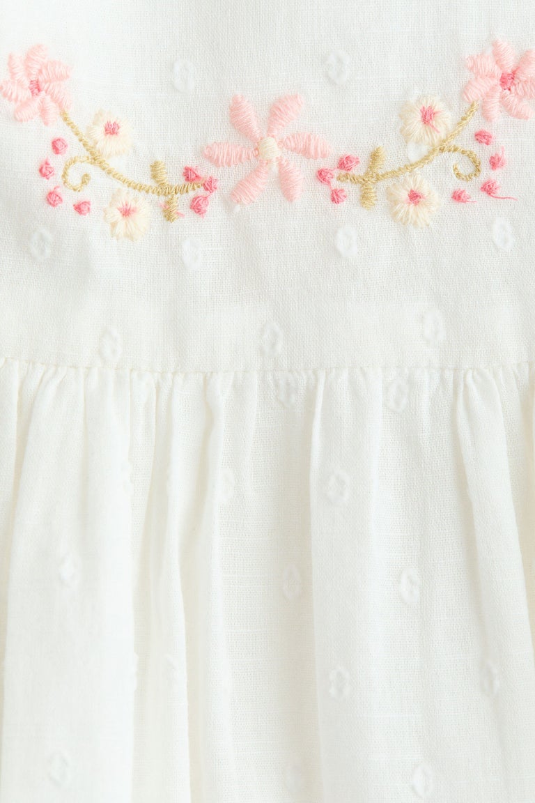 Embroidery-detail cotton dress Image 6 of 6