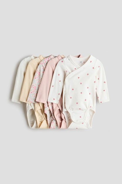 5-pack wrapover bodysuits