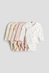 5-pack wrapover bodysuits - Cream Strawberries / 4-6 Months