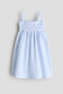 Smocked strappy dress - White Blue Striped / 9-10 Years