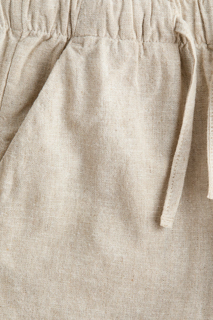 Linen-blend drawstring trousers