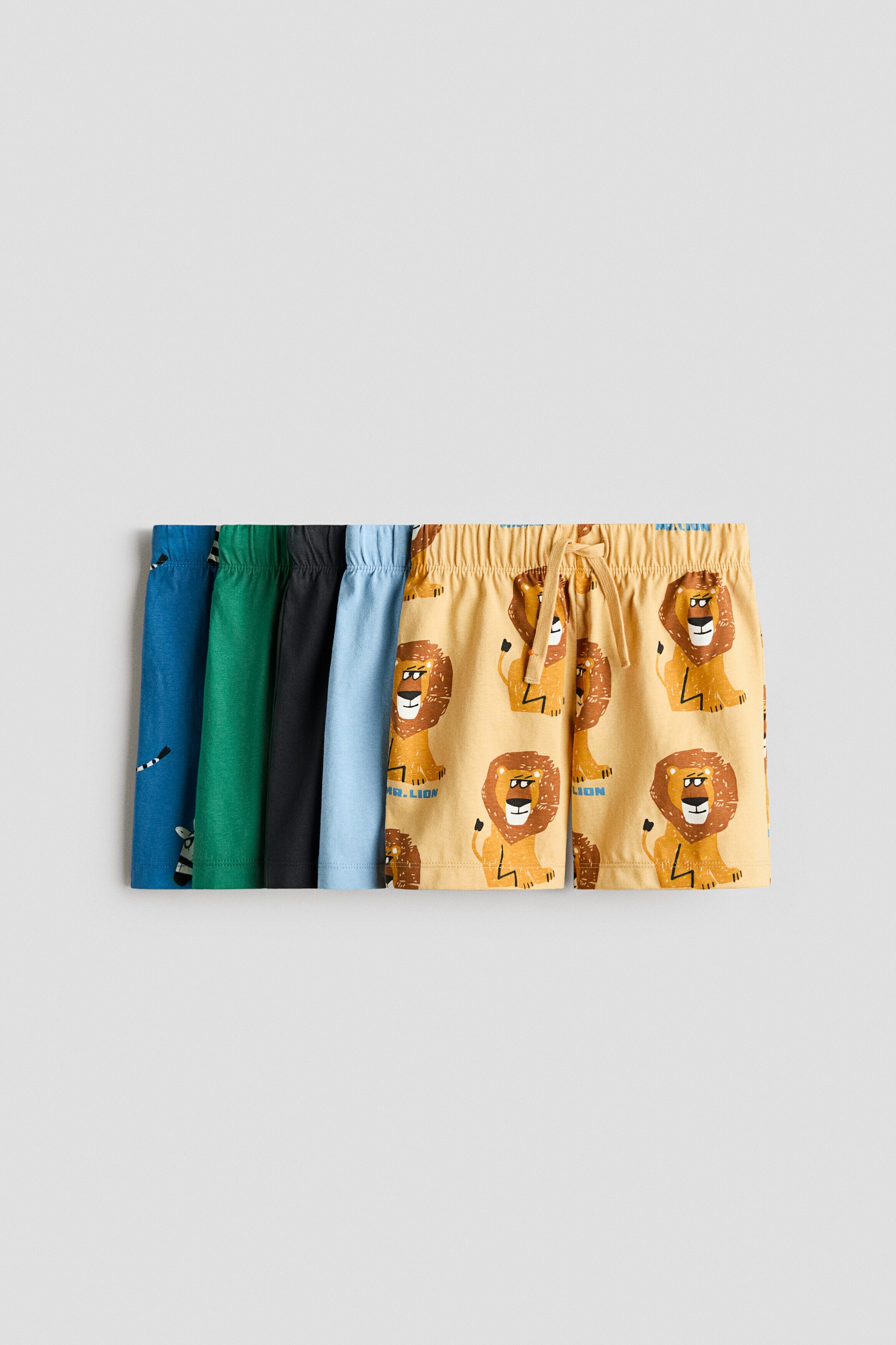 5-pack pull-on shorts - Yellow Lions / 1.5-2 Years