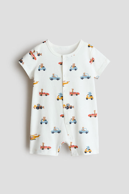 Short cotton sleepsuit - 12M