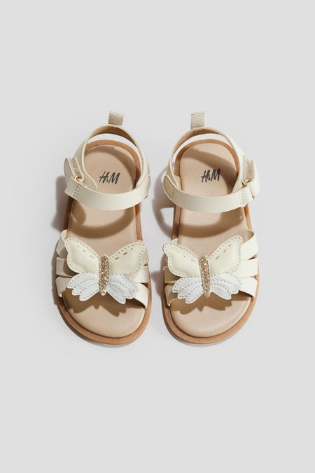 Appliquéd strappy sandals
