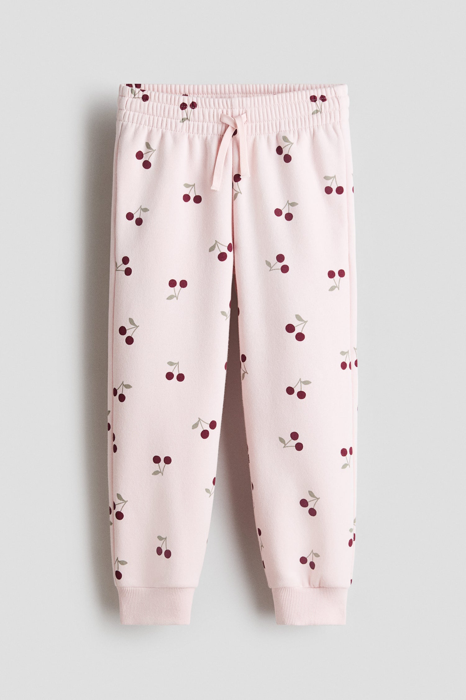 Brushed-inside joggers - Light Pink Cherries / 1.5-2 Years