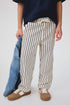 Terry drawstring trousers - Light Beige Striped / 3-4 Years