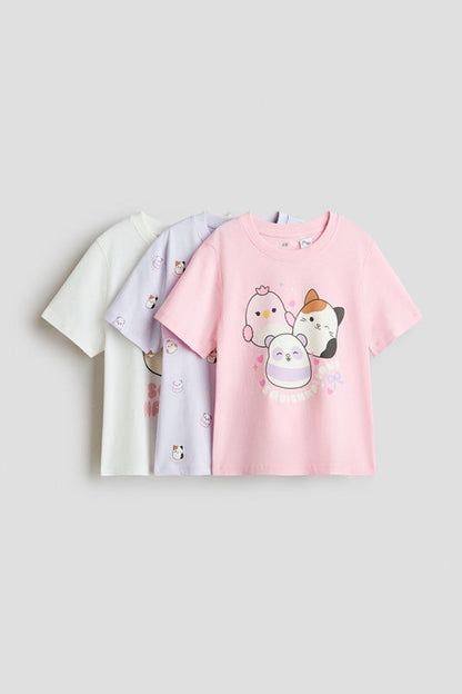 3-pack printed jersey tops