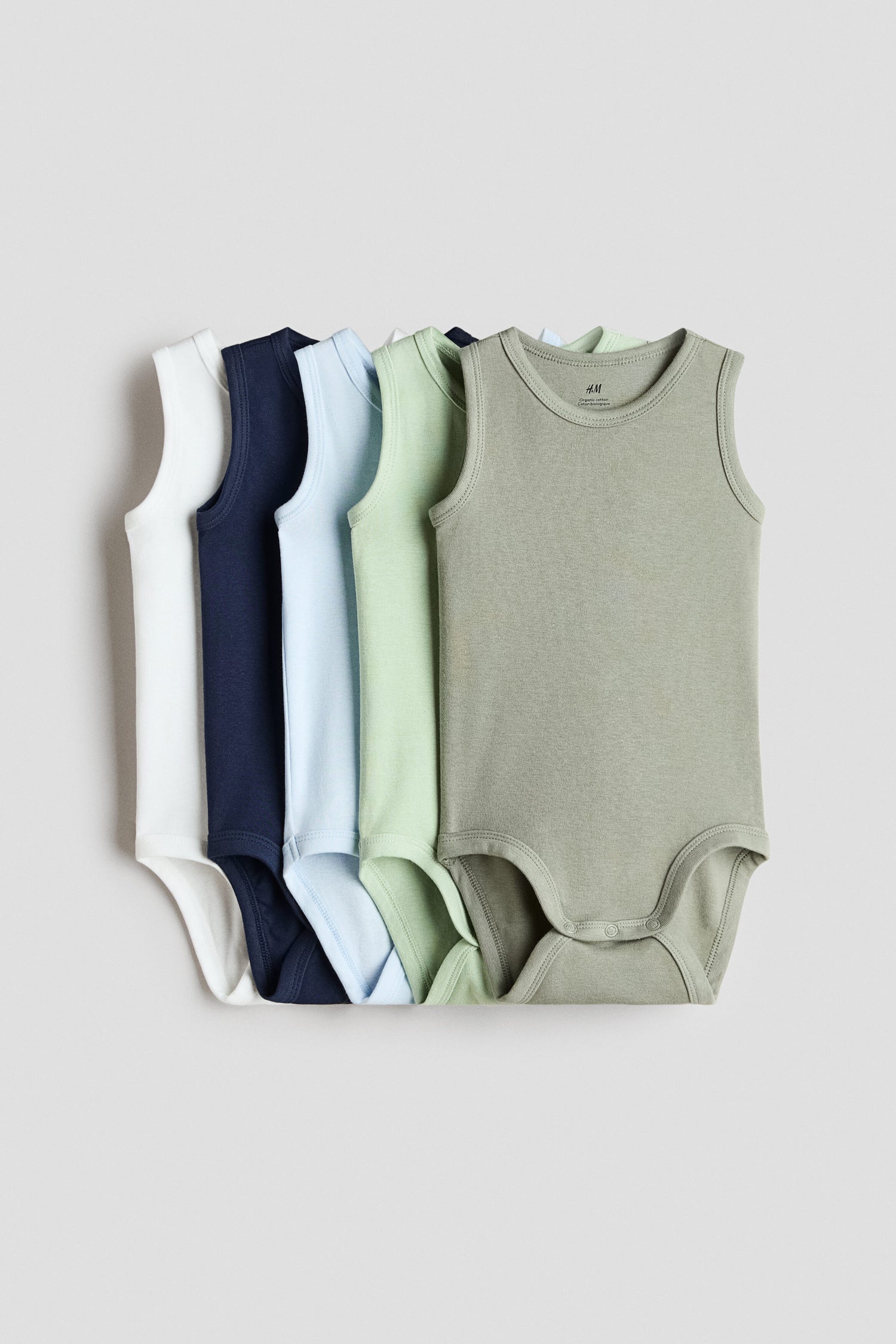 5-pack cotton bodysuits - 12M