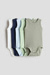 5-pack cotton bodysuits - 12M