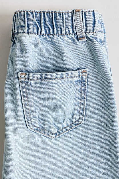 A-line denim skirt