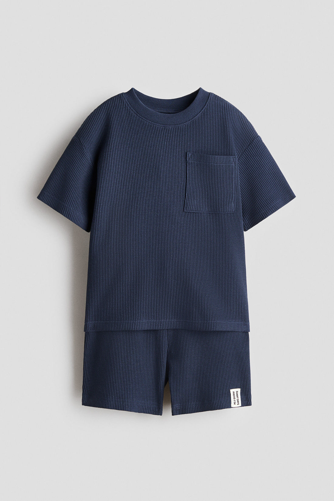 2-piece waffled cotton set - Blue / 1.5-2 Years