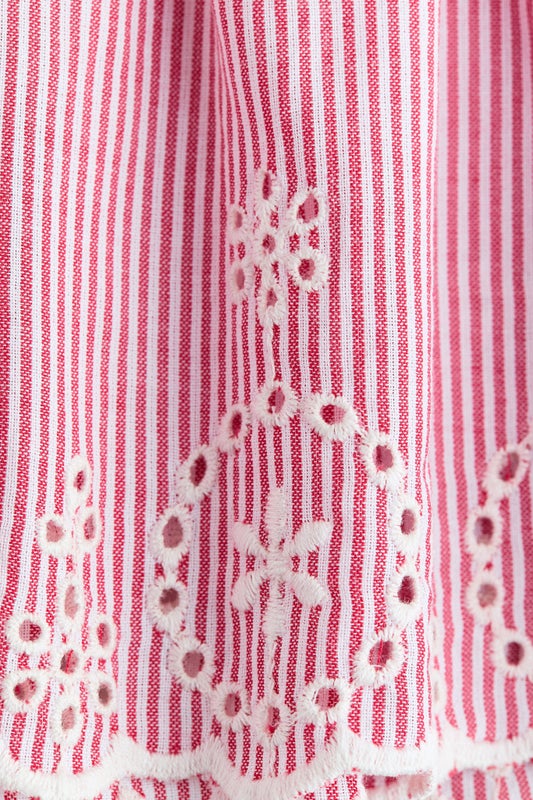 Flutter-sleeved cotton dress