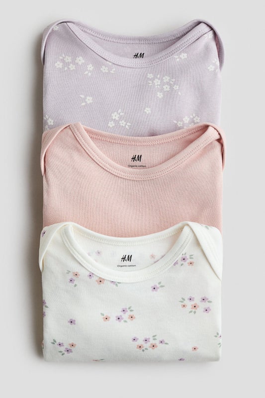 3-pack printed jersey bodysuits