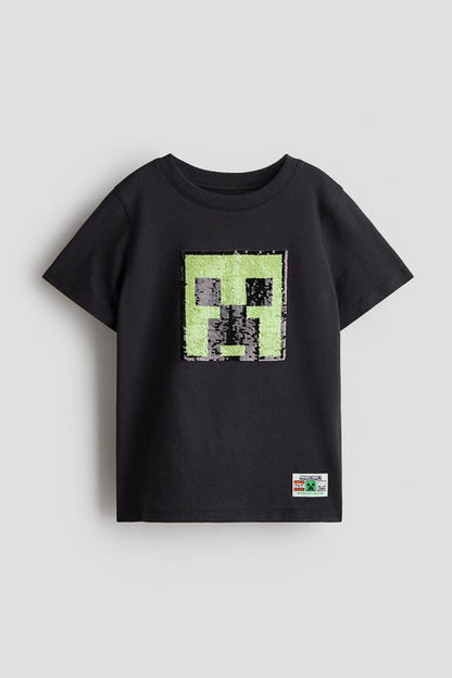 Reversible sequin T-shirt
