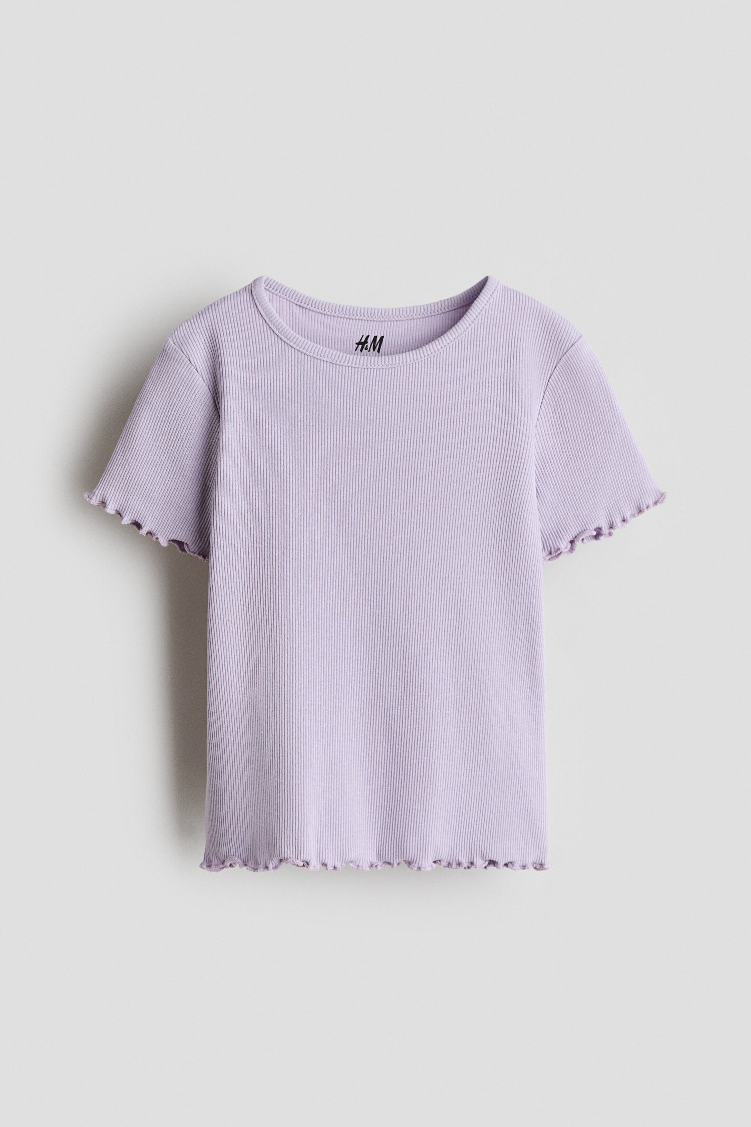 Overlocked ribbed T-shirt - Light Purple / 1.5-2 Years