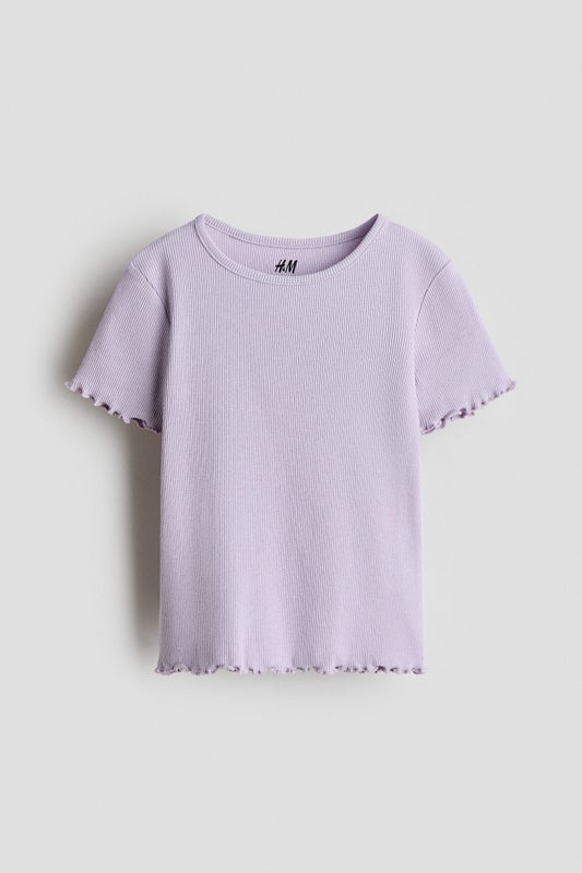 Overlocked ribbed T-shirt