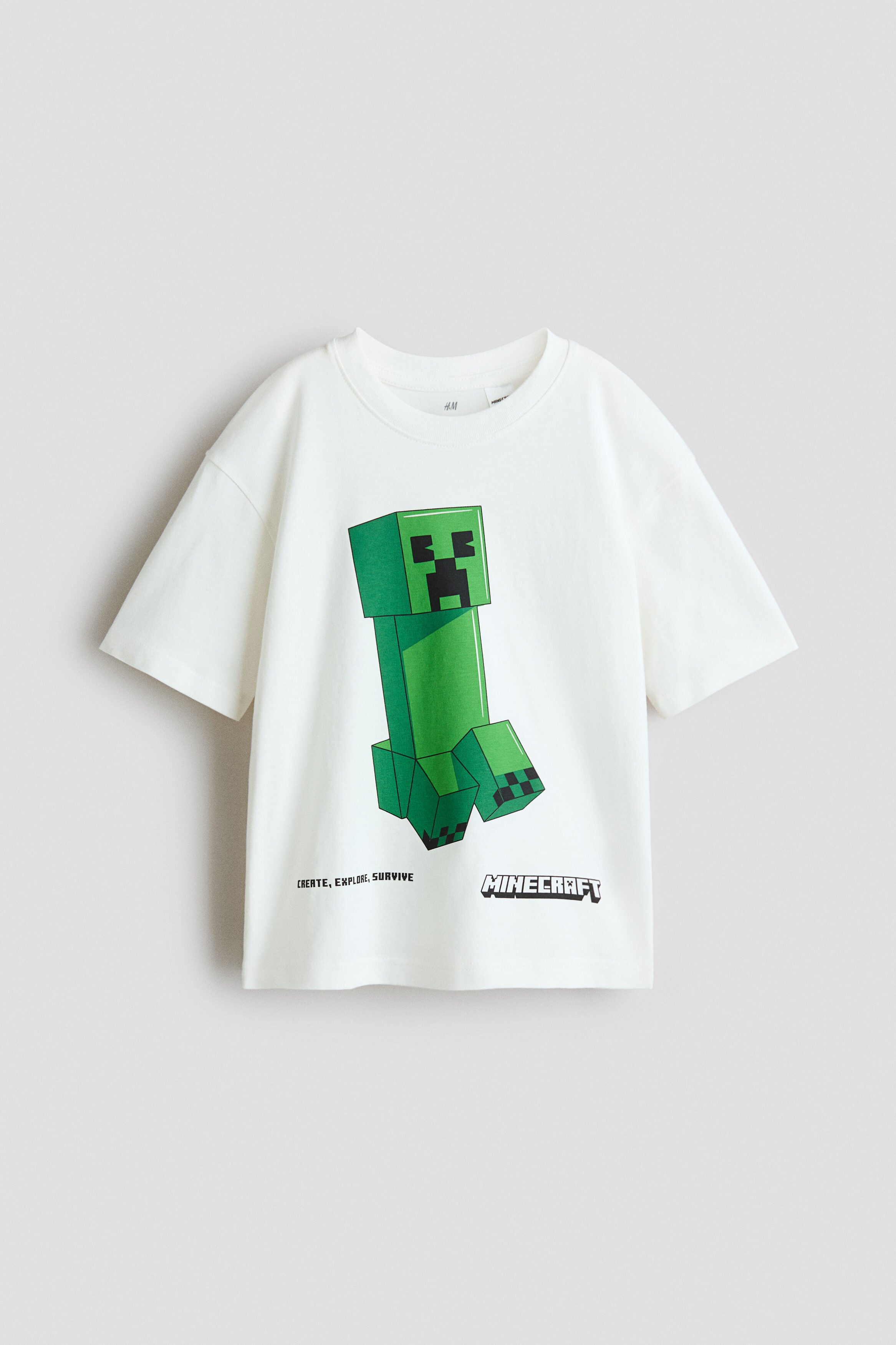 Oversized printed T-shirt - White Minecraft / 8-10 Years