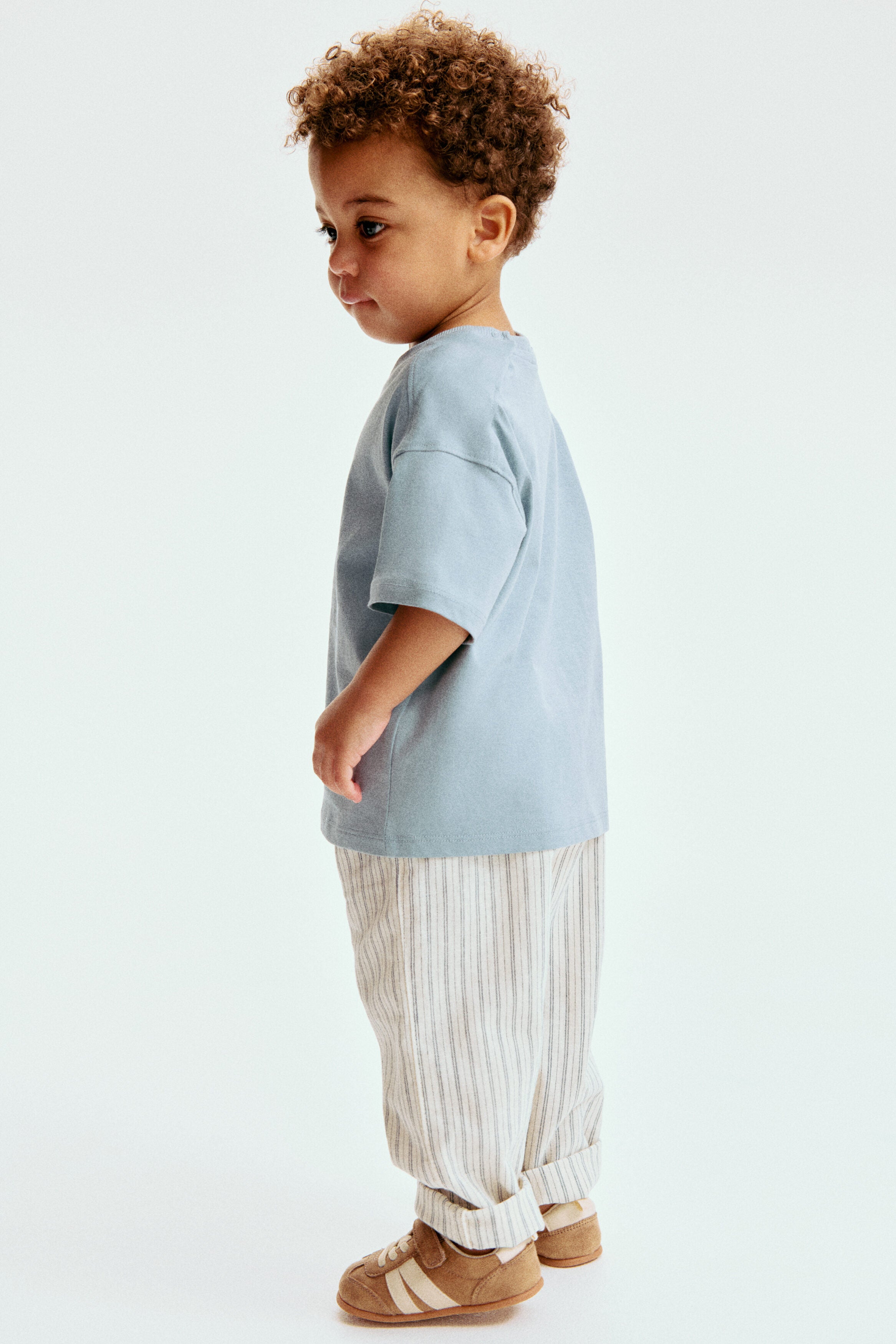 Linen-blend trousers