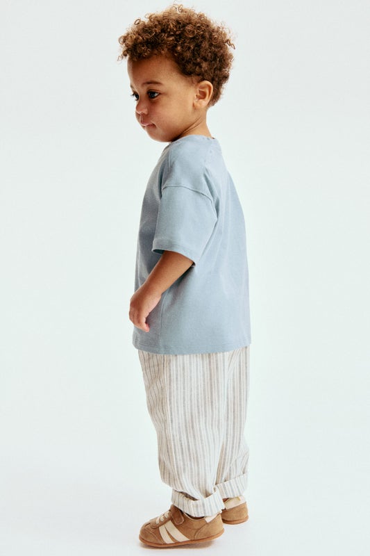 Linen-blend trousers