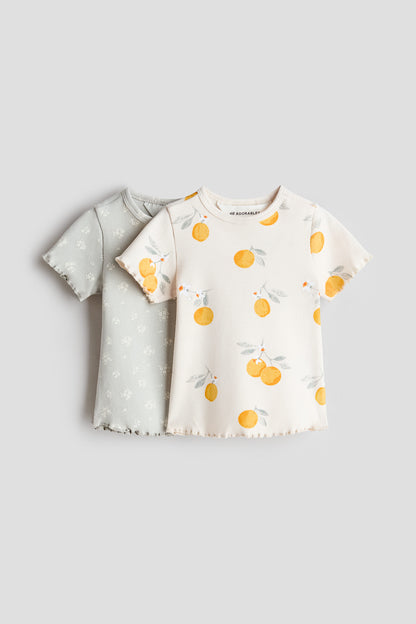 2-pack ribbed cotton tops - 4M