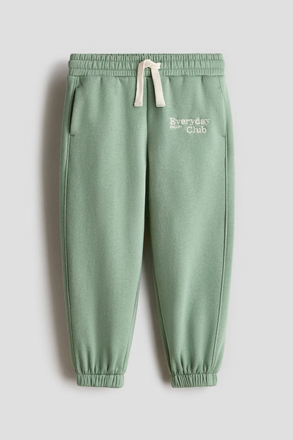 Embroidery-detail joggers - Green Everyday Club / 9-10 Years