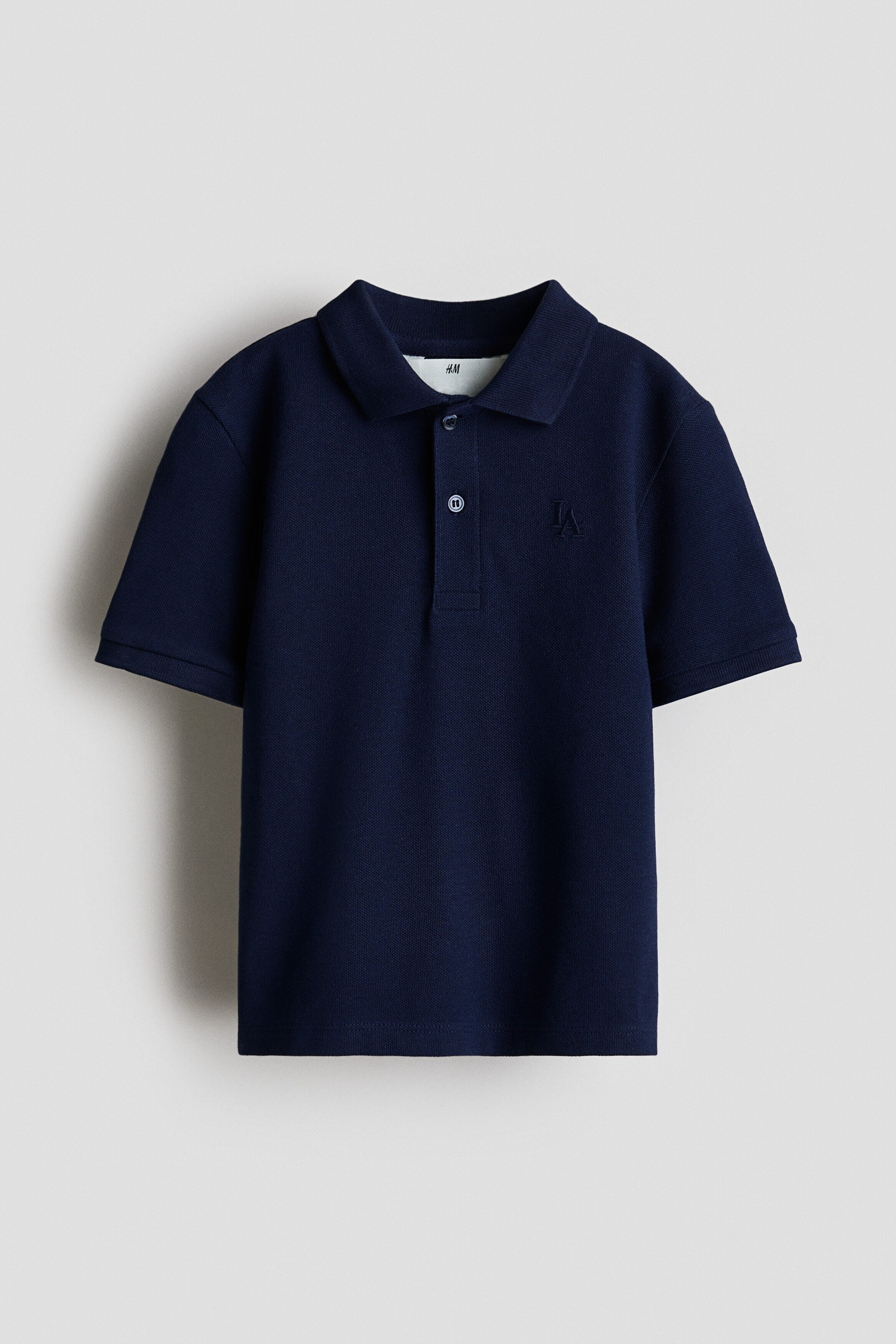 Embroidered-motif piqué polo shirt - Blue / 1.5-2 Years