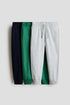 3-pack joggers - Grey Green Blue / 9-10 Years