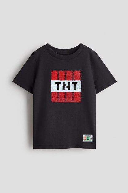 Reversible sequin T-shirt