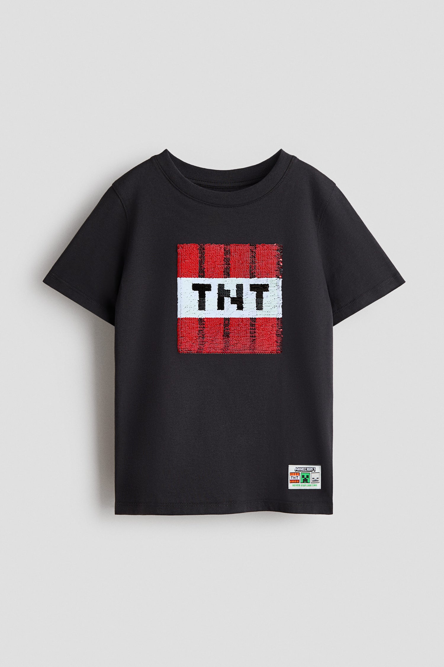 Reversible sequin T-shirt - Dark Grey Minecraft / 8-10 Years