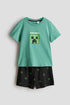 Printed cotton pyjamas - Green Minecraft / 8-10 Years