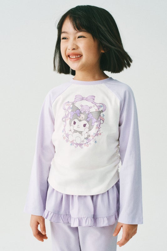 Long-sleeved printed top